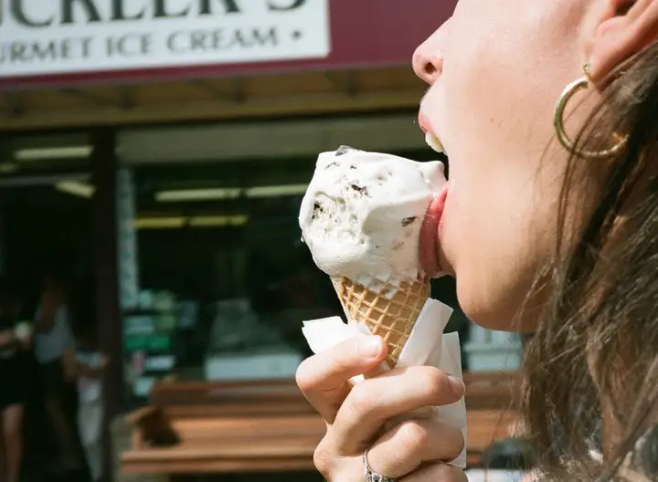 Person eating ice cream